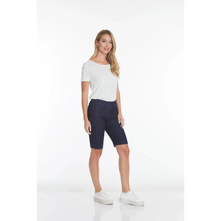 Pull On Denim Walking Shorts With Pockets