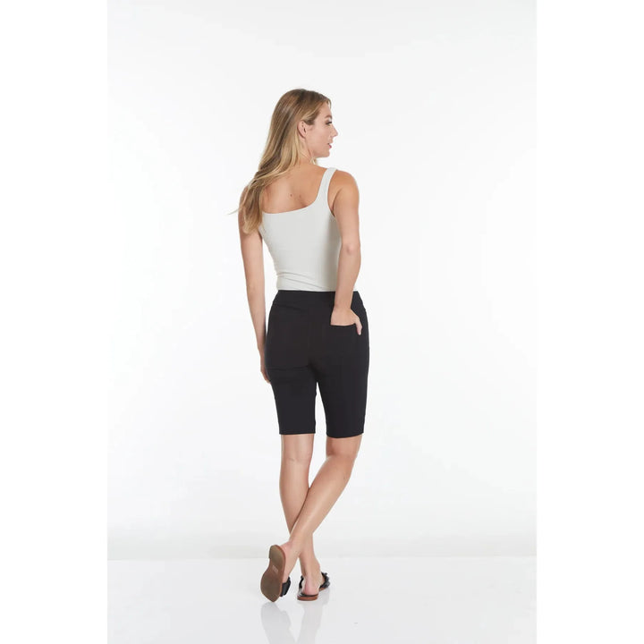 Pull On Black Walking Shorts With Pockets