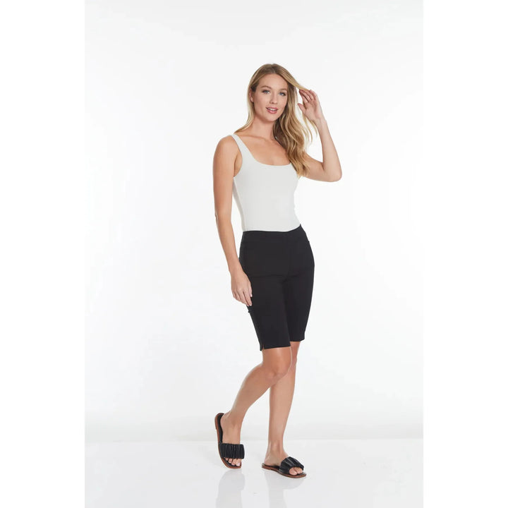 Pull On Black Walking Shorts With Pockets