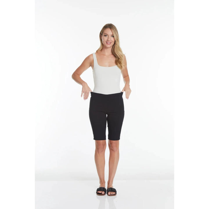 Pull On Black Walking Shorts With Pockets