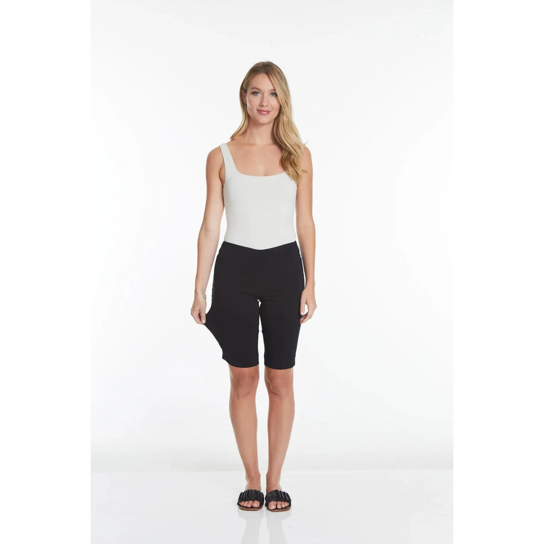 Pull On Black Walking Shorts With Pockets