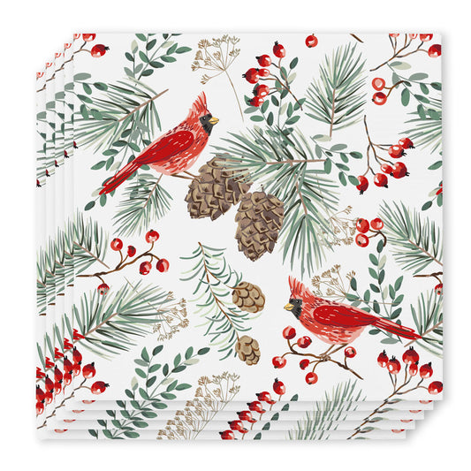 Winter Cardinals Cocktail Napkins