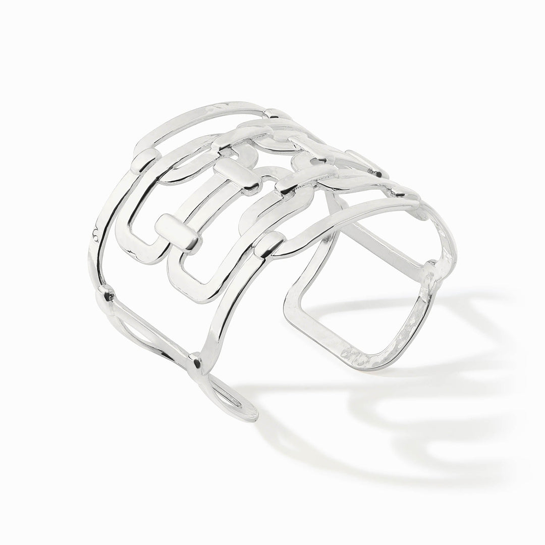 Julie Vos Sahara silver statement cuff side profile