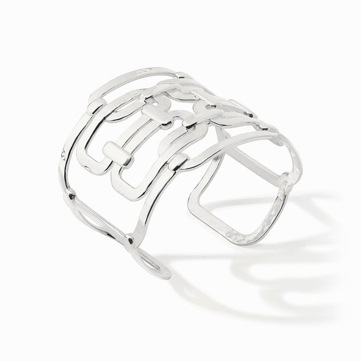 Julie Vos Sahara silver statement cuff side profile
