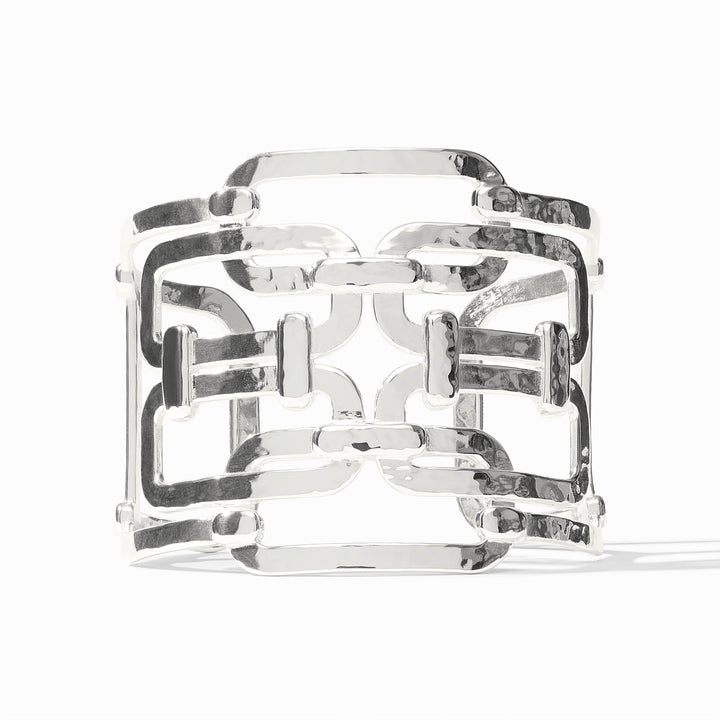 Julie Vos Sahara Statement Cuff in wide sculptural silver
