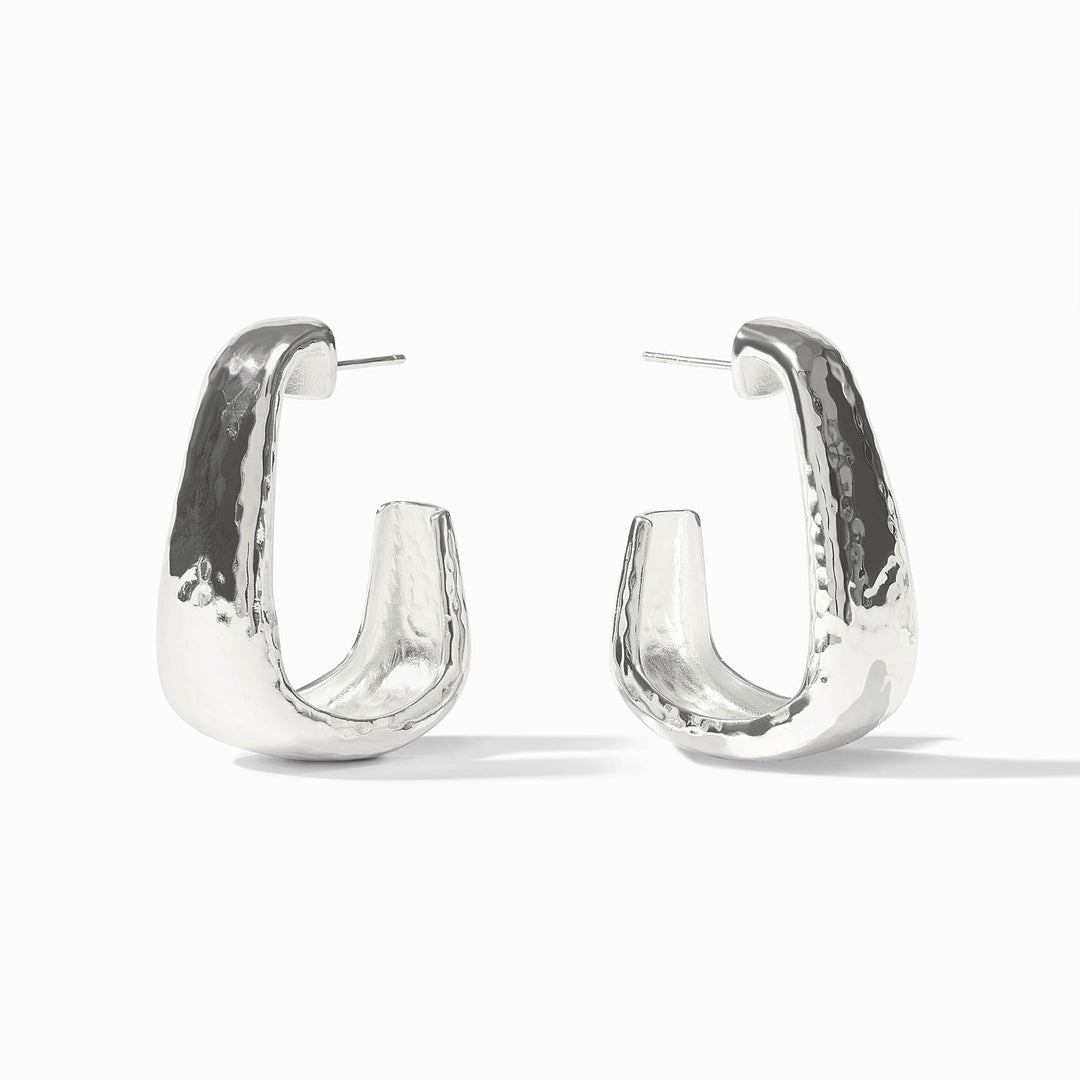 Julie Vos Sahara silver hoops close up detail