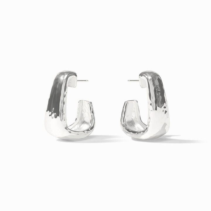 Julie Vos Sahara silver hoop earrings side angle