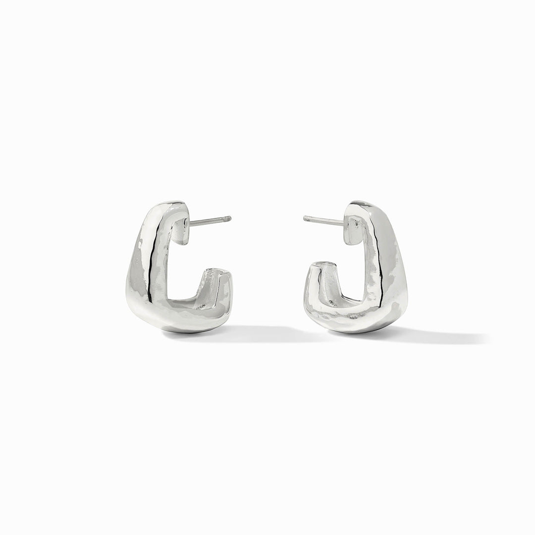Julie Vos Sahara Hoop earrings in sculptural silver