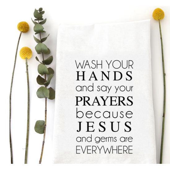 Wildwood Jesus and Germs Tea Towel