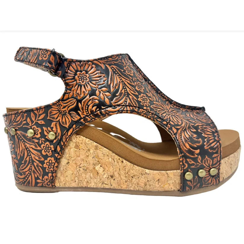 Isabella Tooled II Chocolate Wedge