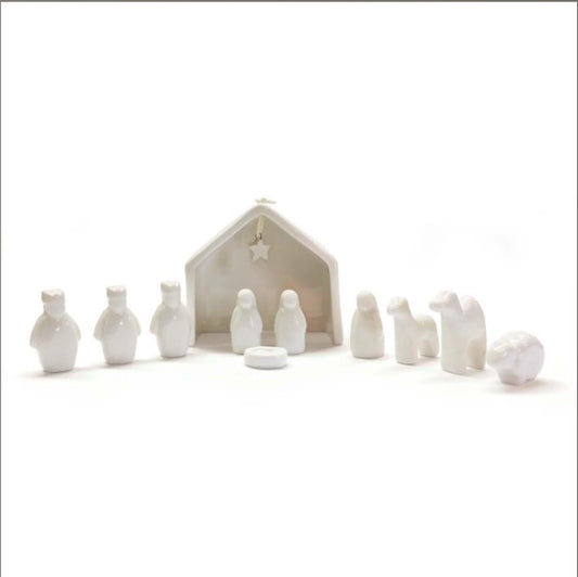 Precious Keepsake 11 Pc Miniature Nativity Scene Set in Gift Box