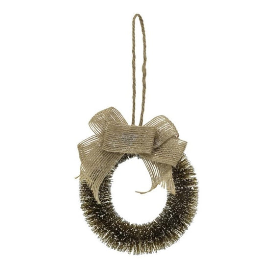 Sisal Wreath w/ Burlap Bow Ornament