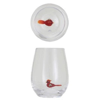 Stemless Wine Glass w/ Holiday Figure Inside, 8 Styles