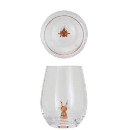 Stemless Wine Glass w/ Holiday Figure Inside, 8 Styles