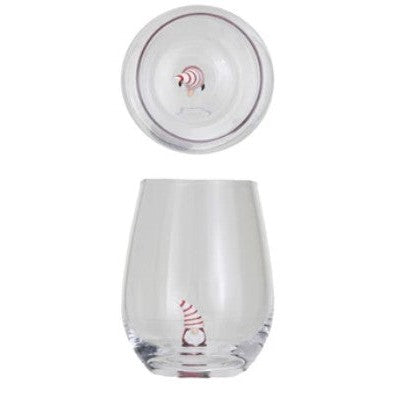 Stemless Wine Glass w/ Holiday Figure Inside, 8 Styles