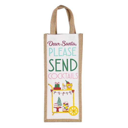 Santa Send Cocktails Wine Bag