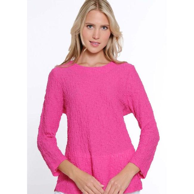 3/4 Sleeve Scoop Neck Pleat Back Swing Top