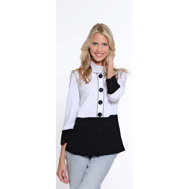 3/4 Band Sleeve 2 Pocket wire Collar Button Front Jacket