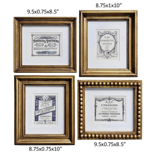 Framed Perfumeries Prints, Set of 4