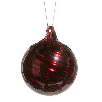 3" Red Swirl Ornament