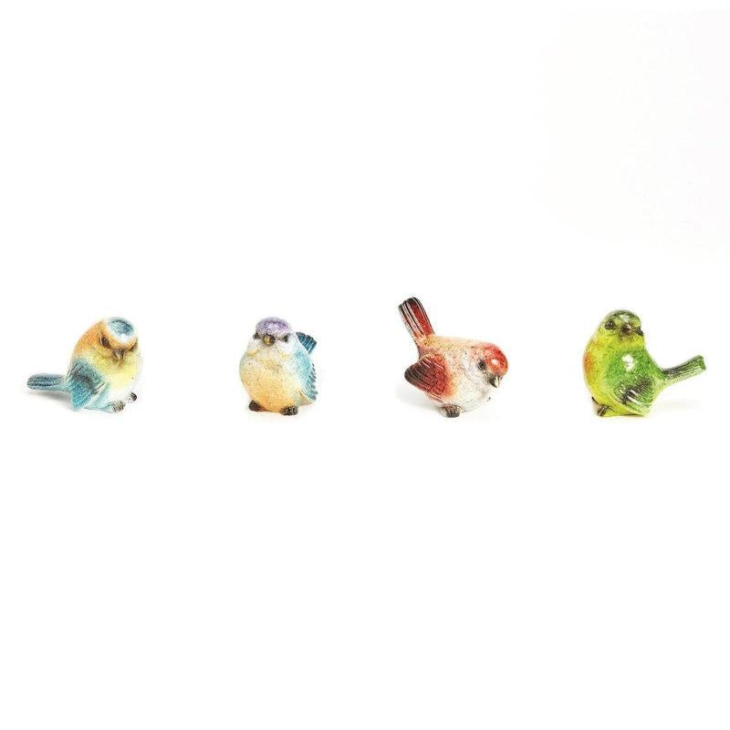 Hand-Painted Birds Red, Blue, Green & Orange