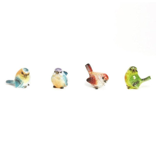 Hand-Painted Birds Red, Blue, Green & Orange