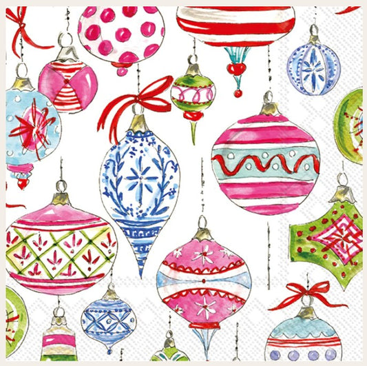 Merry Vintage Ornaments Cocktail Napkin