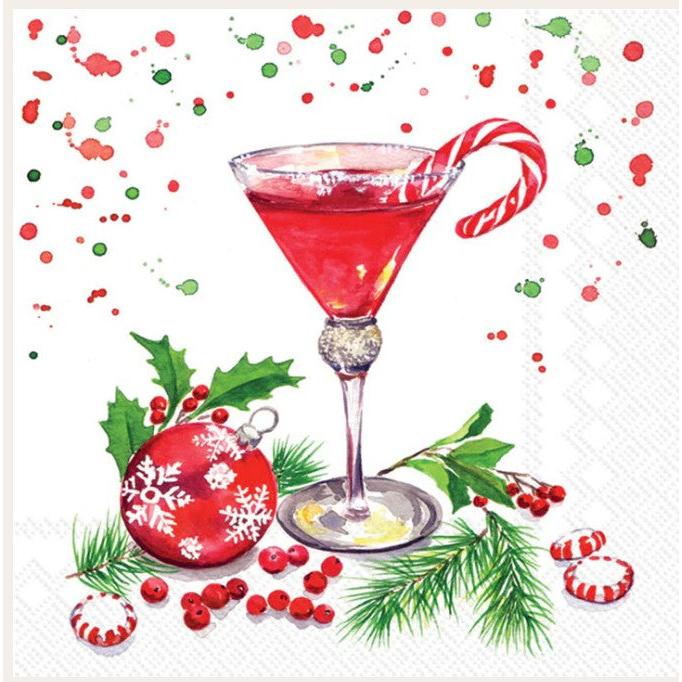 Christmas Martini Cocktail Napkin