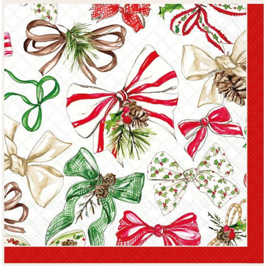 Christmas Bows Cocktail Napkin