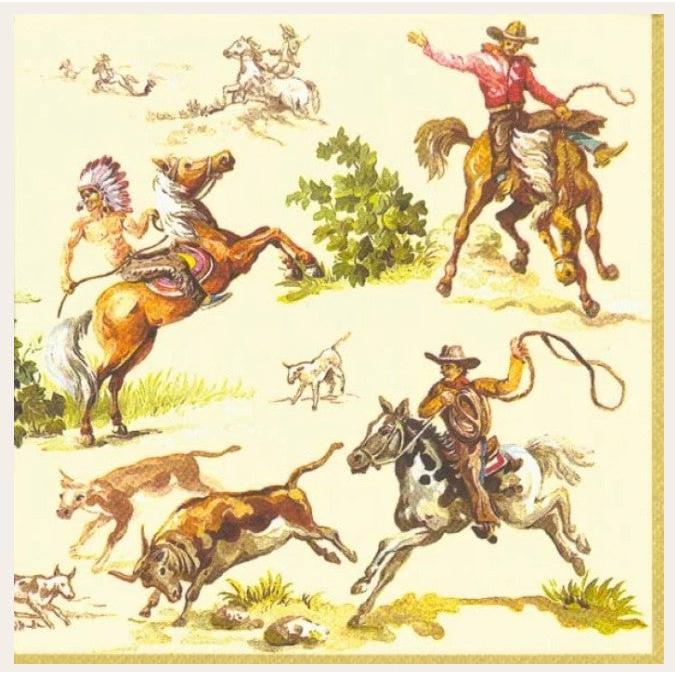 Wild West Cream Cocktail Napkin