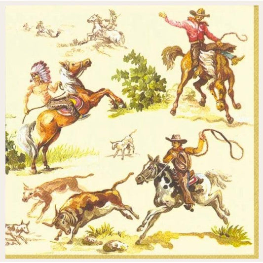 Wild West Cream Cocktail Napkin