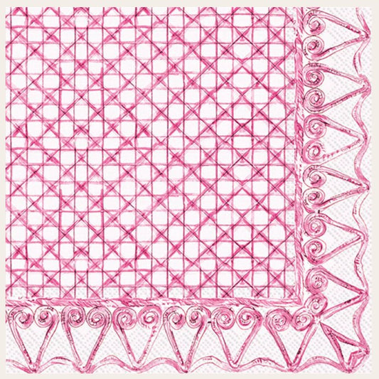 Botanical Cane Cocktail Napkin Pink