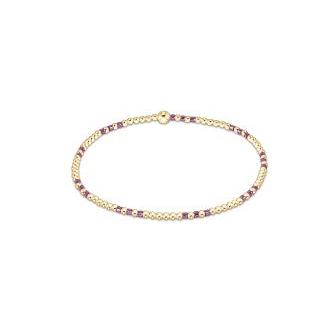Hope Joy Pattern 2mm Bead Bracelet - Pink Metallic
