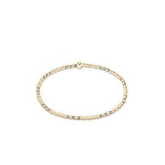 Hope Joy Pattern 2mm Bead Bracelet - Taupe With A