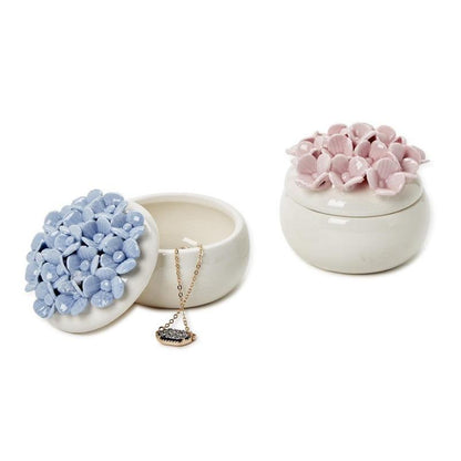 Hydrangea Trinket Jewelry Box with Lid