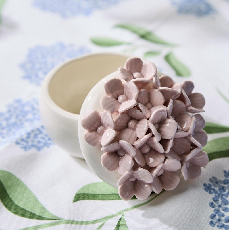 Hydrangea Trinket Jewelry Box with Lid