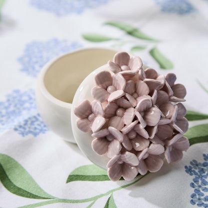 Hydrangea Trinket Jewelry Box with Lid
