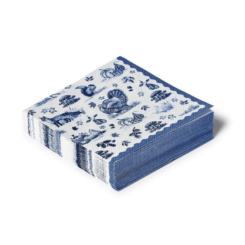 Falling for Blue Toile 3-Ply Paper Dinner Napkin / Guest Towel
