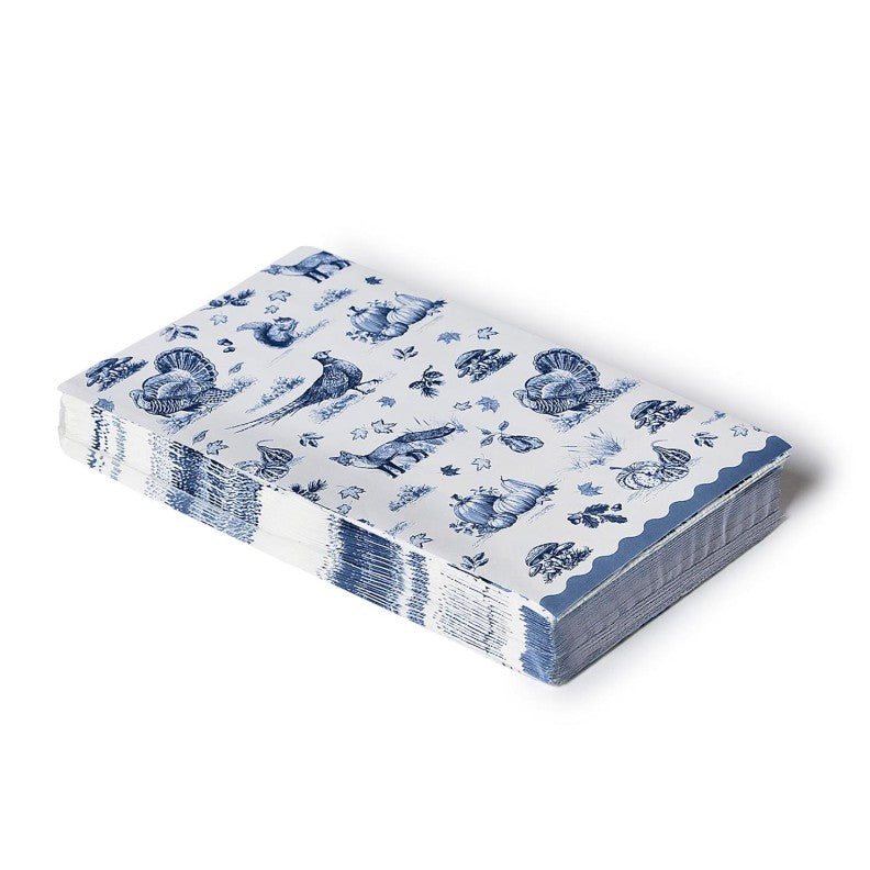 Falling for Blue Toile 3-Ply Paper Dinner Napkin / Guest Towel