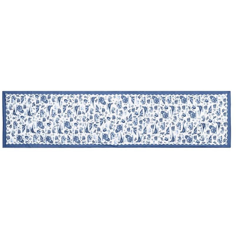 Falling for Blue Toile Table Runner - Cotton
