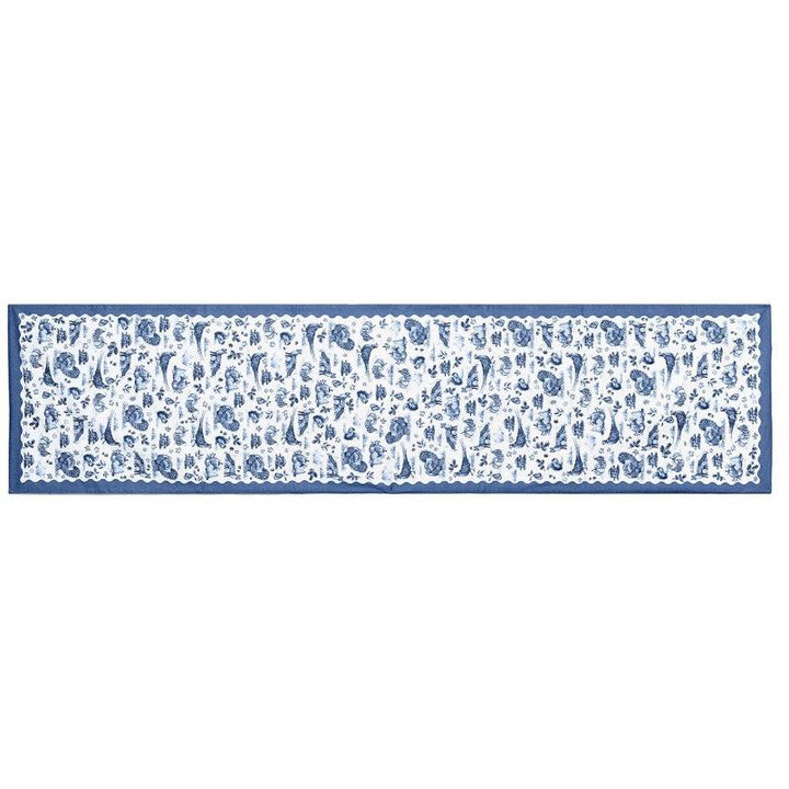 Falling for Blue Toile Table Runner - Cotton