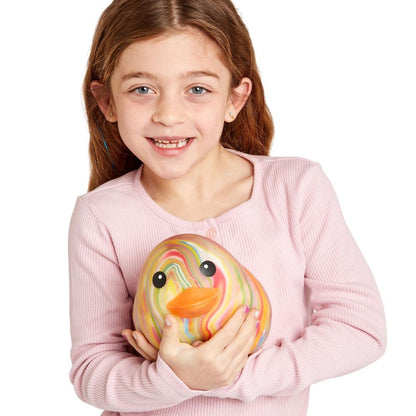 Jumbo Squishy Rainbow Duckie - TPR Rubber