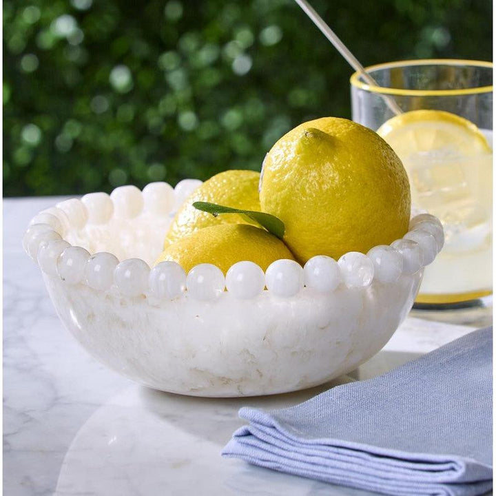 Modern Pop White Beaded Rim Bowl (food safe and dishwasher safe) - Resin