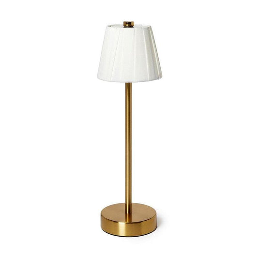 LED Cordless Table Lamp with Fabric Pleated Shade in Gift Box