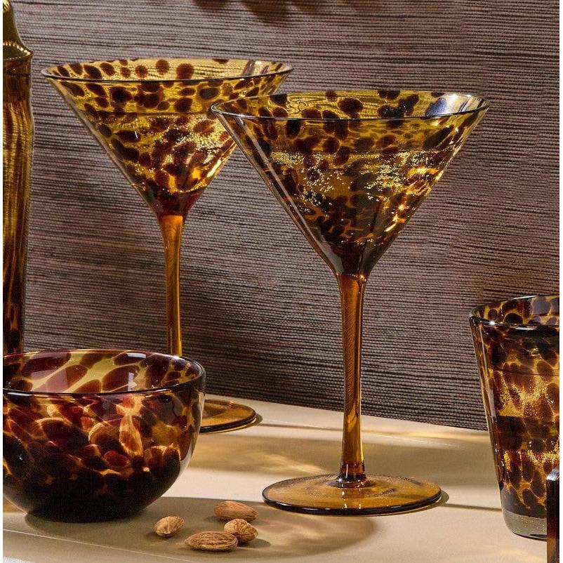 Tortoise Print Martini Glass (7 oz., color may vary, hand wash only) - Glass