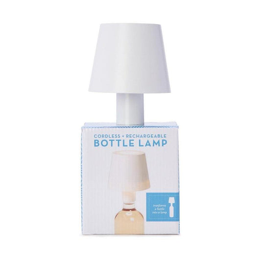 LED Portable Cordless White Lampshade Bottle Lamp with Stopper Attachment in Gift Box