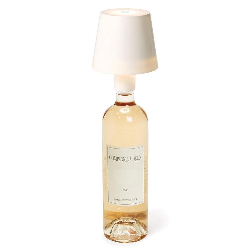 LED Portable Cordless White Lampshade Bottle Lamp with Stopper Attachment in Gift Box