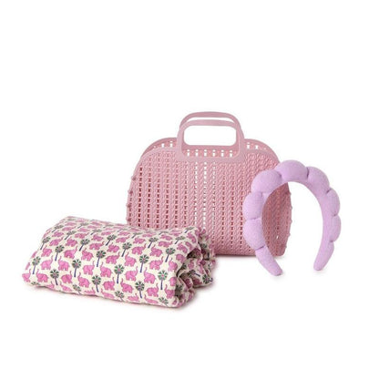 Lucky Elephant Spa Time Headband and Snap Closure Wrap Towel Set - Terrycloth