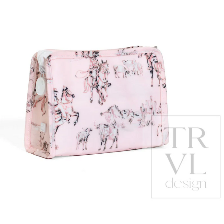 TRVL Design Cowgirl Toile Roadie Large Zip Pouch