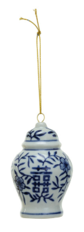 Creative Coop Stoneware Ginger Jar Ornament, Blue &amp; White, 6 Styles